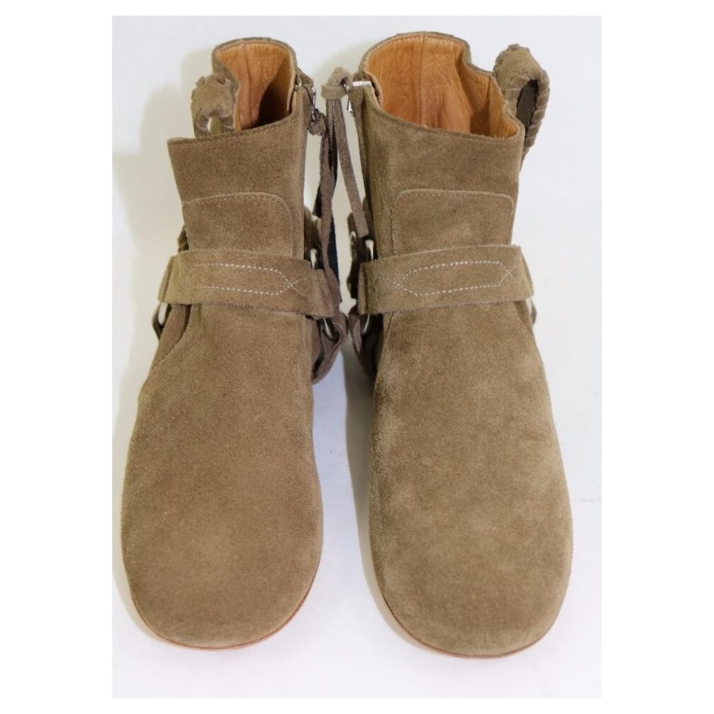 NEW $750 ISABEL MARANT RALF ANKLE BOOTIE HARNESS MOTO HIDDEN WEDGE 35 (Z1) - Picture 5 of 8